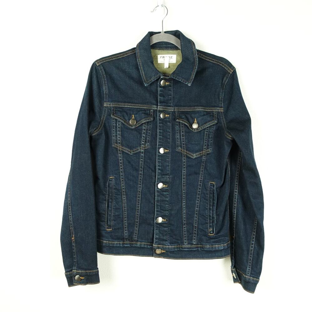 Frame Denim Jacket Mens SZ XS Trucker‎ Cowboy Rodeo Western Americana Heritage